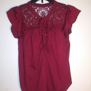 Red laced Blouse